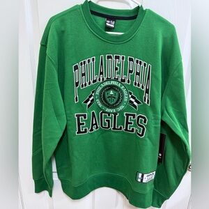 NWT NFL Philadelphia Eagles Kelly Green Crewneck Sweatshirt, Size Large